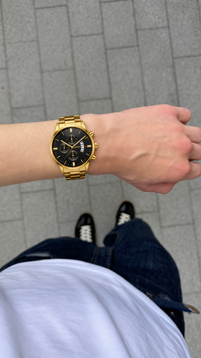 Luxury Stainless Steel Men Calendar Quartz Watch Fashion Mens Business Watches for Man Clock Reloj Hombre